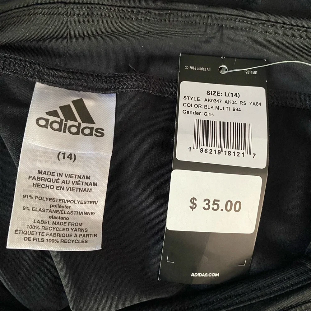 Adidas Black and Pink Leggings Athletic Fit